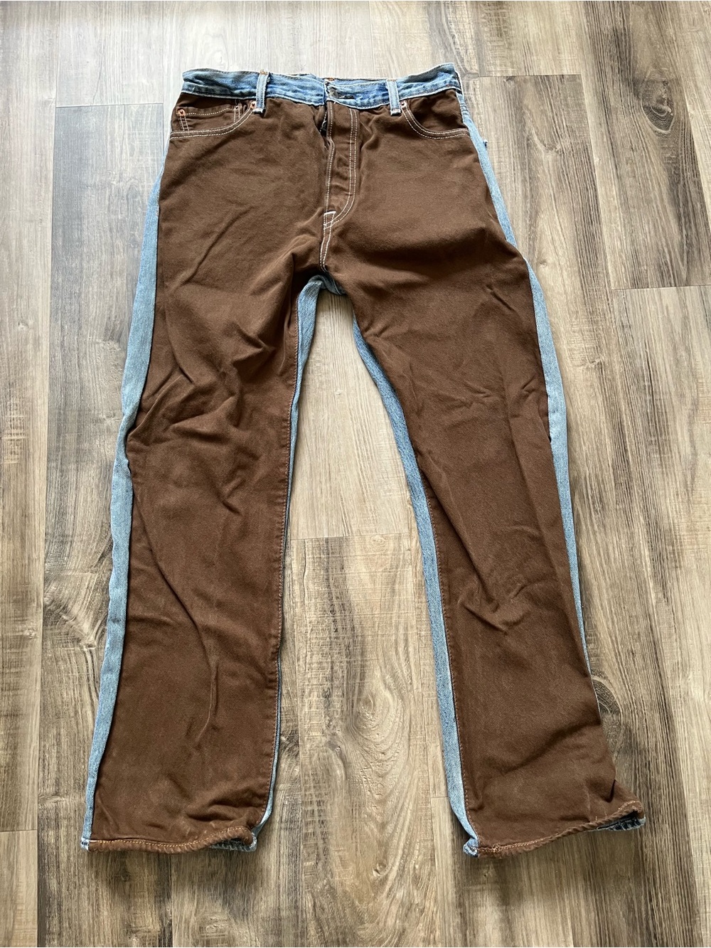 BSides vintage Women's Two-Tone Brown & Light Blue denim Pants